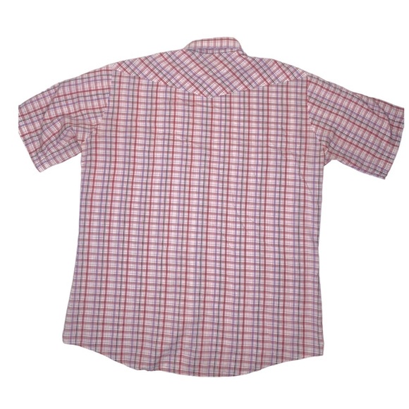 Vintage Saddle King Western Pearl Snap Western Shirt Red Plaid Sz Lg - Picture 2 of 6